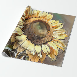 Papel De Presente Sunflower In Morning Moderna Art Collection