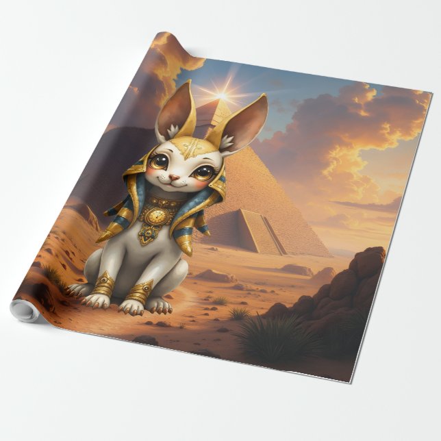 Papel De Presente Sunlit Guardian – Desert Relic Bunny. (Desenrolado)