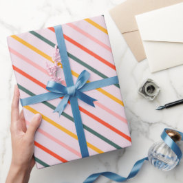 Papel De Presente Sunny Diagonal Stripes