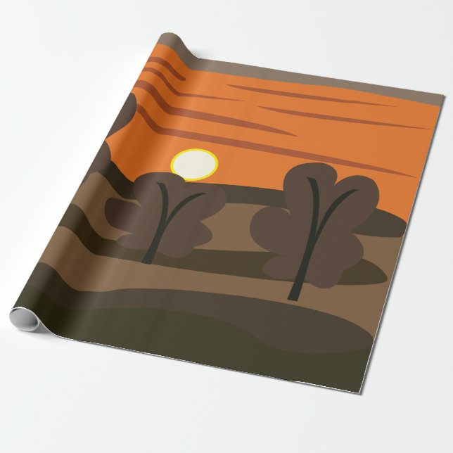Papel De Presente Sunrise Sky Scenery (Desenrolado)