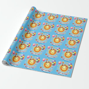 Papel De Presente Sunshine Custom Name Feliz Aniversário