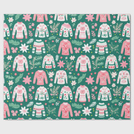Papel De Presente Suor Retro Feio Rosa e Verde Divertido
