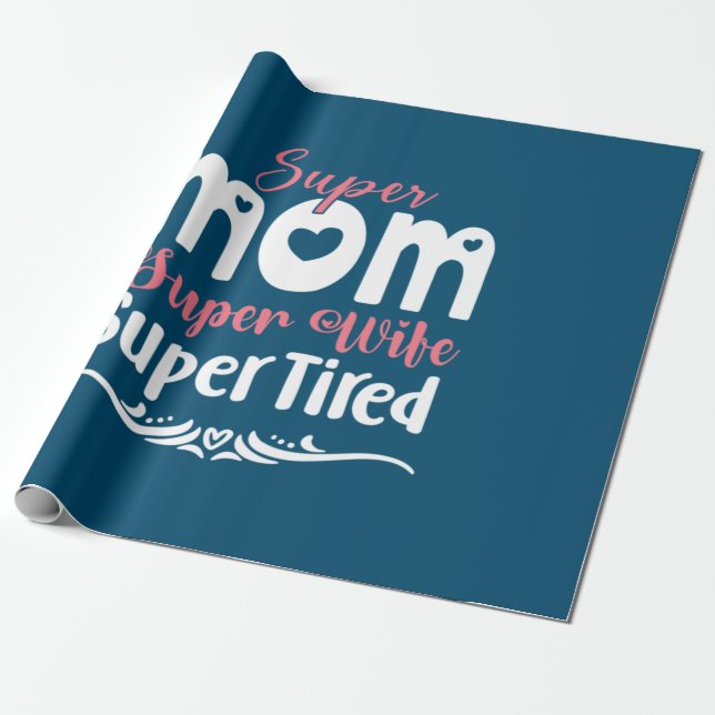 Papel De Presente Super-Esposa da Mãe (Desenrolado)