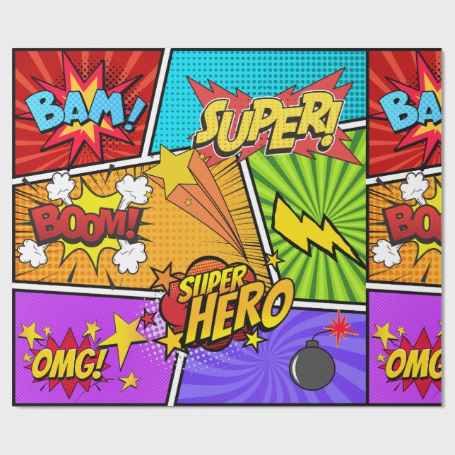 Papel De Presente super herói  (Aberto)