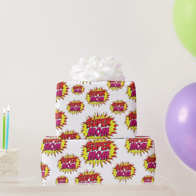 Papel De Presente Super mãe em branco (Presentes para festas)