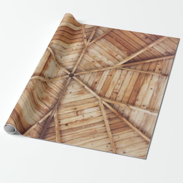 Papel De Presente Superfície do teto de madeira marrom (Desenrolado)