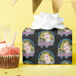 Papel De Presente Supergirl Retro Neon Lights Graphic