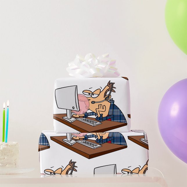 Papel De Presente Suporte Técnico Que Sopra Uma Bolha (Criador carregado)