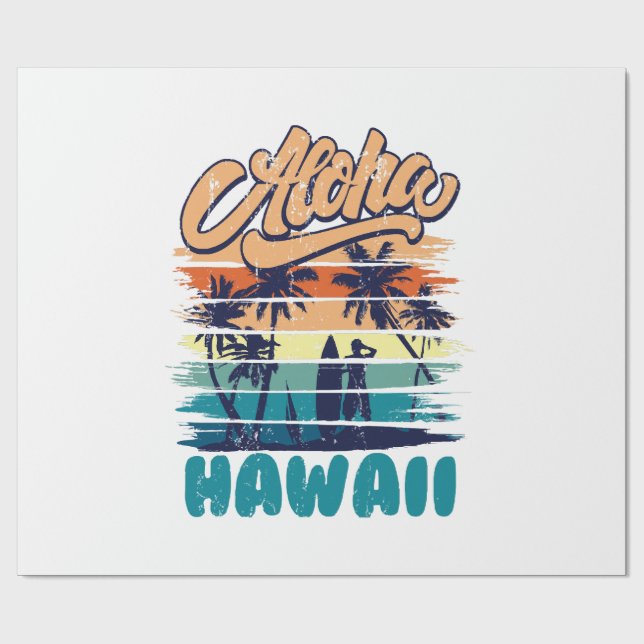 Papel De Presente Surf - Aloha Hawaii (Aberto)