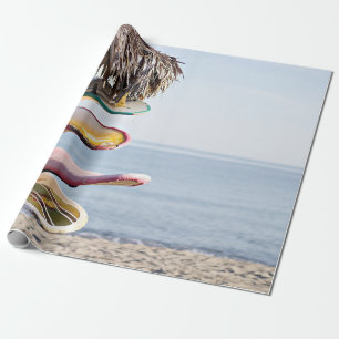 Papel De Presente Surfboard vermelha e branca em cremalheira de made