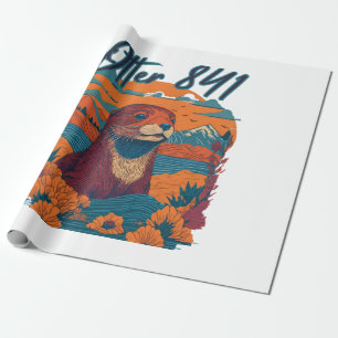 Papel De Presente Surfing Otter 841 Otter My Way California Sea Otte