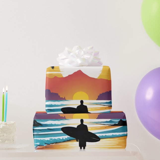 Papel De Presente Surfista (Presentes para festas)
