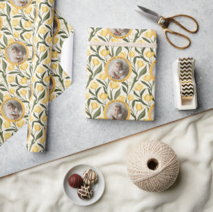Papel De Presente Surpresa de Aniversário com Flor de Tulipa Chic