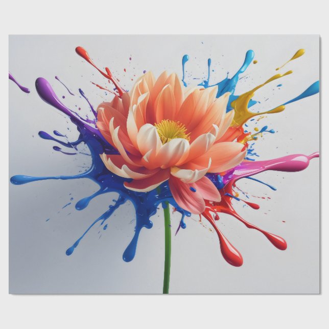 Papel De Presente Surto de Cores Pétala (Aberto)