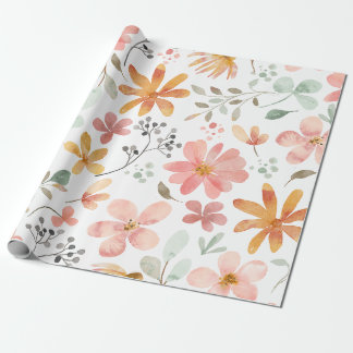 Papel De Presente Suspiros Florais: Molas Exclusivas ZazzleWrapMagic
