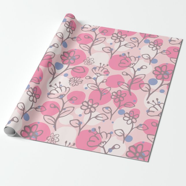Papel De Presente Suspiros Florais: Molas Exclusivas ZazzleWrapMagic (Desenrolado)