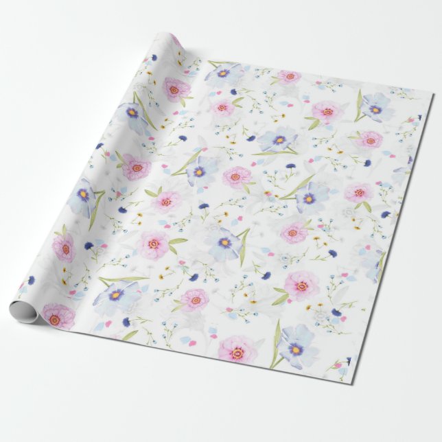 Papel De Presente Suspiros Florais: Molas Exclusivas ZazzleWrapMagic (Desenrolado)