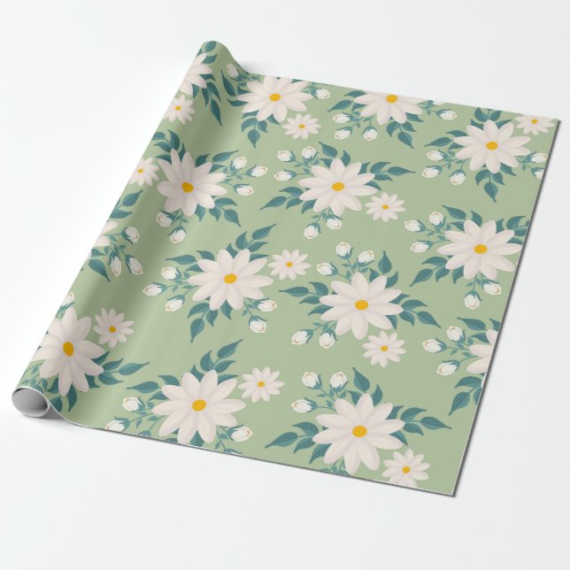 Papel De Presente Suspiros Florais: Molas Exclusivas ZazzleWrapMagic (Desenrolado)