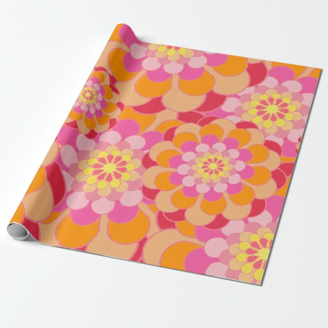 Papel De Presente Suspiros Florais: Molas Exclusivas ZazzleWrapMagic (Desenrolado)