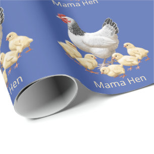 Papel De Presente Sussex Chicken Mama Hen e Pintinhos