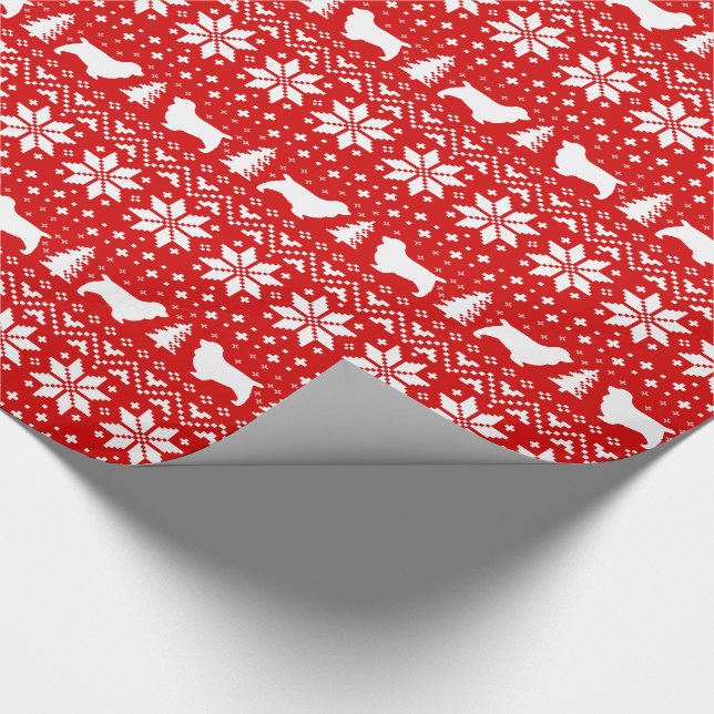 Papel De Presente Sussex Spaniel Silhouettes Cães Feriado de Natal (Ponta)