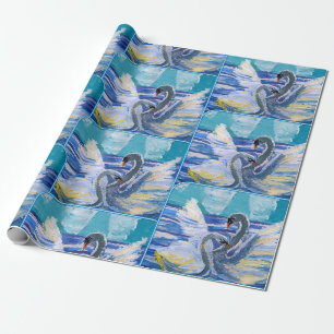Papel De Presente Swans "Art by Kids"