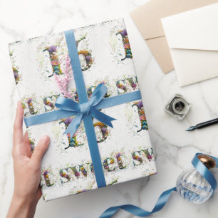 Papel De Presente Sweet 16 Happy Birthday Wildflower Text