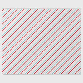 Papel De Presente Sweet Candy Stripe Red Pink Blue Holiday/Bday