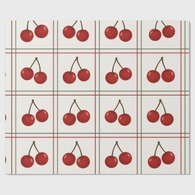 Papel De Presente 🎁 Sweet Cherry Holiday Gift Wrap Collection (Aberto)