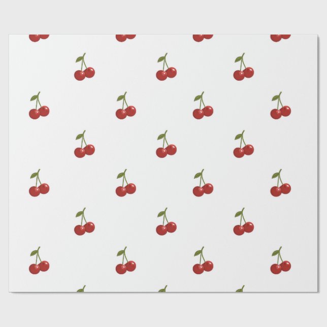 Papel De Presente 🍒 Sweet Cherry Minimal Elegant Tissue Paper (Aberto)