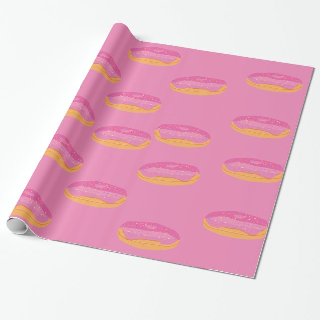 Papel De Presente Sweet de Rosquinhas de morango (Desenrolado)