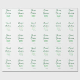 Papel De Presente Sweet Sixteen green name date calligraphy boho ret