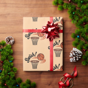 Papel De Presente Swish Slam Dunk: Estilo de Basquete Vintage