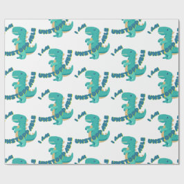 Papel De Presente T-REX bonito com citação motivacional