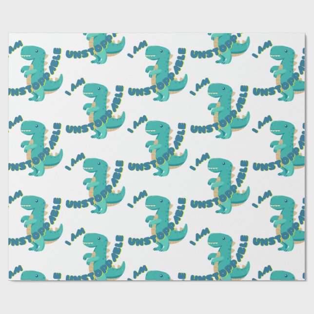 Papel De Presente T-REX bonito com citação motivacional (Aberto)