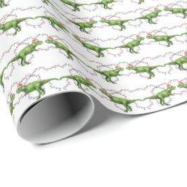Papel De Presente T-Rex Holiday Wrapping Paper