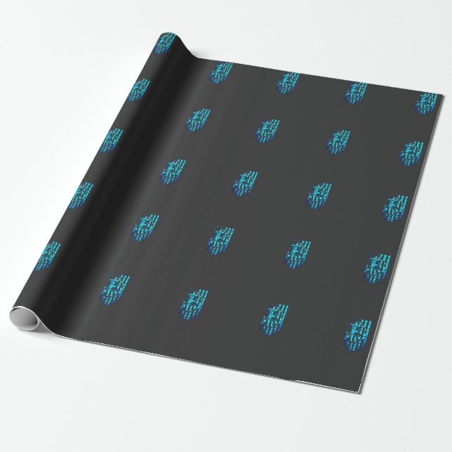 Papel De Presente T-shirt Blue Bitrate (Desenrolado)