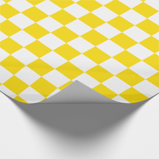 Papel De Presente Tabuleiro de damas amarelo e branco dos dias (Ponta)