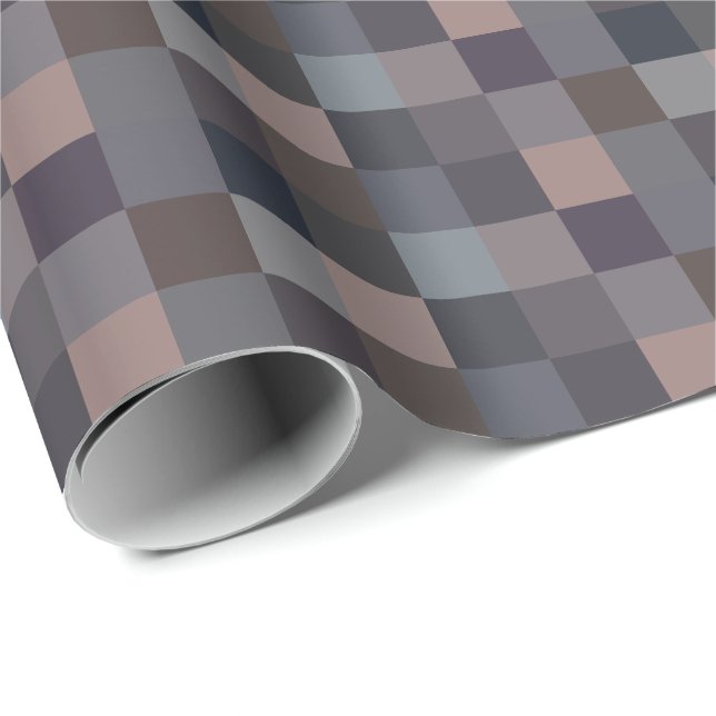 Papel De Presente Tabuleiro de Xadrez Cinza (Ponta do rolo)