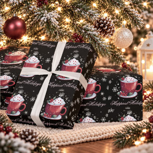 Papel De Presente Taça de Natal de Chocolate Quente