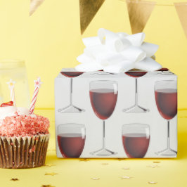 Papel De Presente taças de vinho tinto na cinza