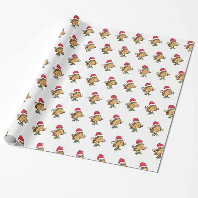 Papel De Presente Taco do papai noel que envolve o papel do presente (Desenrolado)