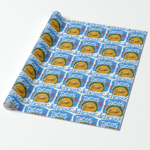 Papel De Presente tacos delicioso estilo cartoon ilustração engra