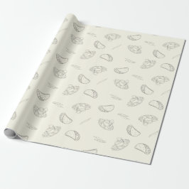 Papel De Presente Tacos, Nachos e Chilies Comida Esboçada