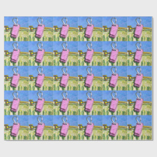 Papel De Presente Tag Rosa Paisagem Moderno Abstrato Expressionista