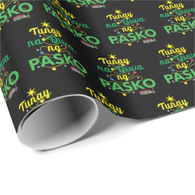 Papel De Presente Tagalog Filipinas Espírito de Natal (Ponta do rolo)