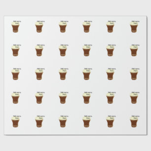 Papel De Presente Tambor aquarela marrom amarelo adicionar nome dese