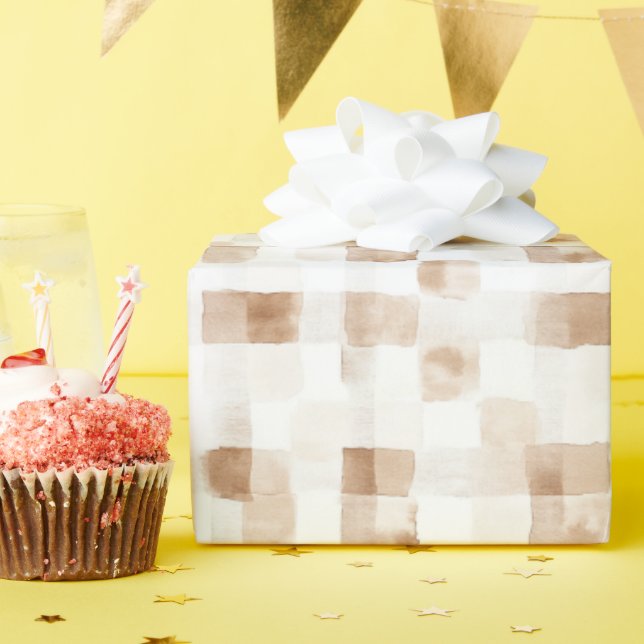 Papel De Presente Tan Brown Cream Stripes (Festa de aniversário)