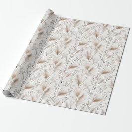 Papel De Presente Tan Cream Brown Beach Grass