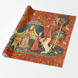 Papel De Presente Tapeçaria Medieval A Dama e o Unicórnio: Arte Fran